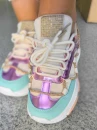 Buty sneakersy damskie z ozdobnym sznurowaniem LY80 - mawer Fashion