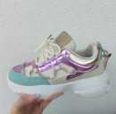 Buty sneakersy damskie z ozdobnym sznurowaniem LY80 - mawer Fashion