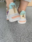 Buty sneakersy damskie z ozdobnym sznurowaniem LY80 - mawer Fashion