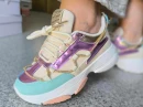 Buty sneakersy damskie z ozdobnym sznurowaniem LY80 - mawer Fashion