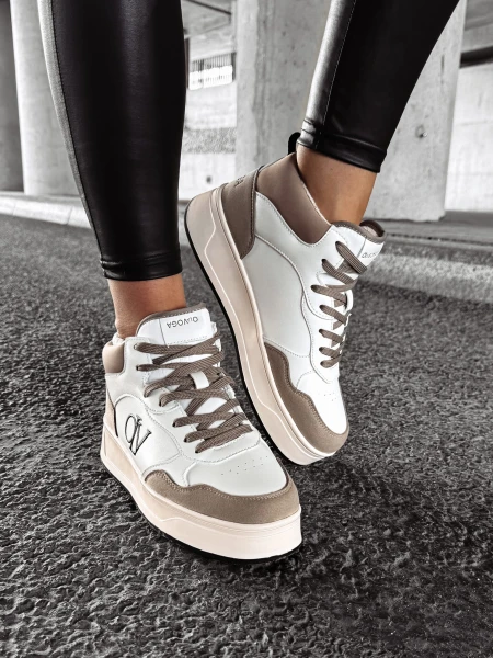 Buty damskie sneakersy OLAVOGA CARMINE beż - ecru - maWer Fashion