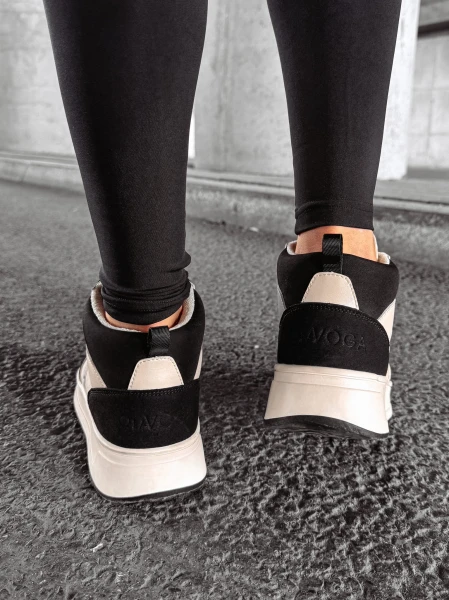 Buty damskie sneakersy OLAVOGA CARMINE czarny - ecru - maWer Fashion