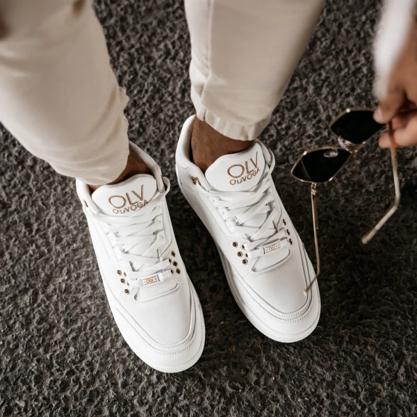 Buty męskie sneakersy OLAVOGA SPLENDOR białe - maWer Fashion