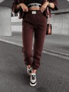 Sportowe spodnie damskie OLAVOGA EVOLVE brąz - maWer Fashion
