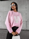 Sweter damski OLAVOGA VICI pudrowy róż - maWer Fashion