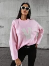Sweter damski OLAVOGA VICI pudrowy róż - maWer Fashion