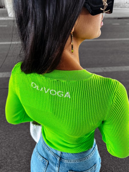 Sweter damski OLAVOGA SOFT zielony - maWer Fashion