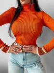 Sweter damski OLAVOGA NEVE 2024 pomarańczowy  -  maWer Fashion
