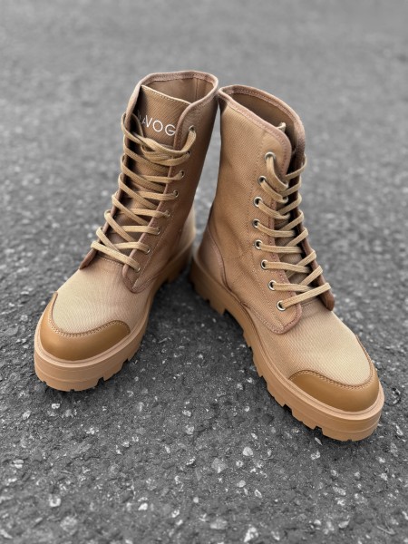 Buty damskie workery OLAVOGA PASSION camel - maWer Fashion