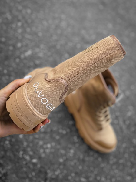 Buty damskie workery OLAVOGA PASSION camel - maWer Fashion