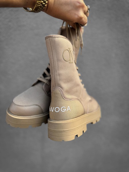 Buty damskie workery OLAVOGA PASSION beż - maWer Fashion