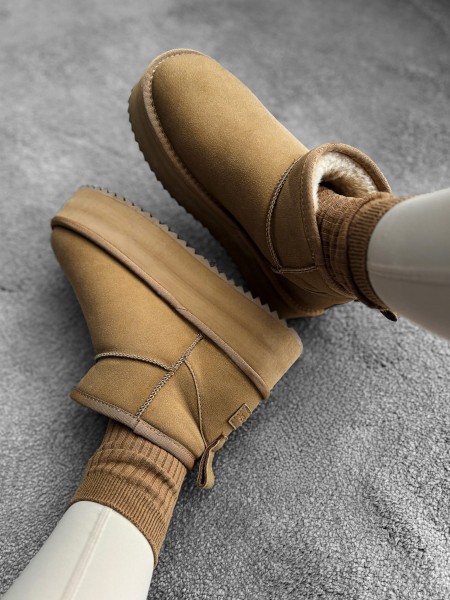 Buty damskie śniegowce OLAVOGA MISTIC beż - maWer Fashion