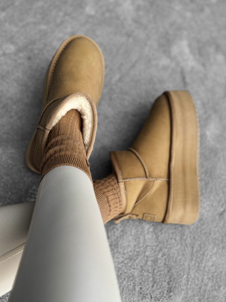 Buty damskie śniegowce OLAVOGA MISTIC beż - maWer Fashion
