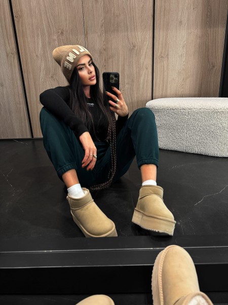 Buty damskie śniegowce OLAVOGA MISTIC beż - maWer Fashion