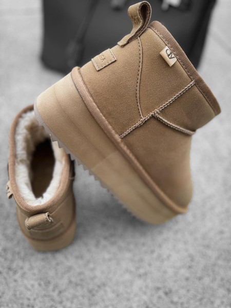 Buty damskie śniegowce OLAVOGA MISTIC beż - maWer Fashion