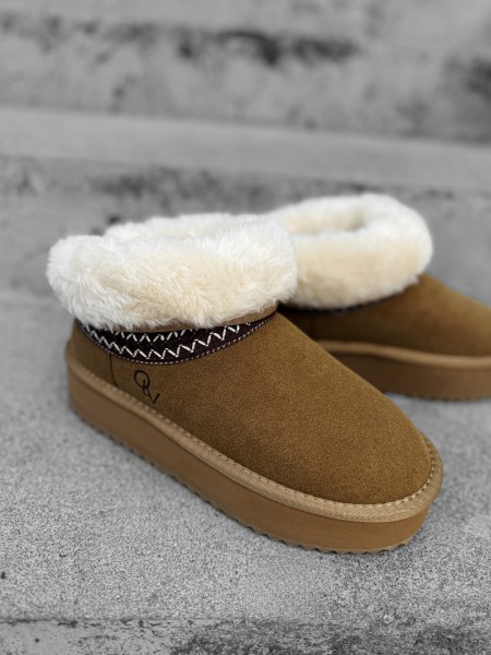 Buty damskie śniegowce OLAVOGA BAILA camel - mawershop