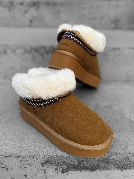 Buty damskie śniegowce OLAVOGA BAILA camel - mawershop