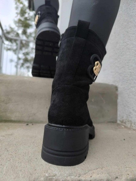 Buty workery damskie BB - czarne