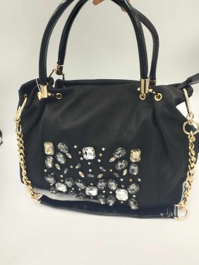 Torebka damska shopper z kamieniami MASSIMO CONTTI  czarna
