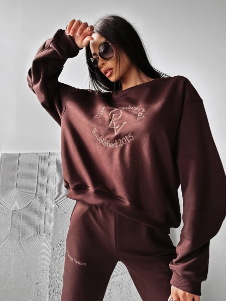 Komplet damski OLAVOGA DOWNTOWN brązowy - maWer Fashion
