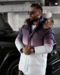 Kurtka męska OLAVOGA OMBRE bordo - ecru - maWer Fashion
