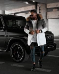 Kurtka męska OLAVOGA OMBRE khaki - ecru - maWer Fashion