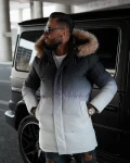 Kurtka męska OLAVOGA OMBRE grafitowy - ecru - maWer Fashion