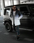 Kurtka męska OLAVOGA OMBRE grafitowy - ecru - maWer Fashion