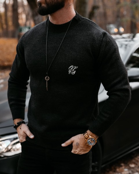 Sweter męski OLAVOGA SAIMA czarny - maWer Fashion