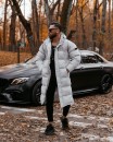 Kurtka męska długa OLAVOGA PHILADELPHIA szara - maWer Fashion