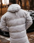 Kurtka męska długa OLAVOGA PHILADELPHIA szara - maWer Fashion