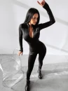 Kombinezon damski OLAVOGA STRETCHY czarny  - maWer Fashion