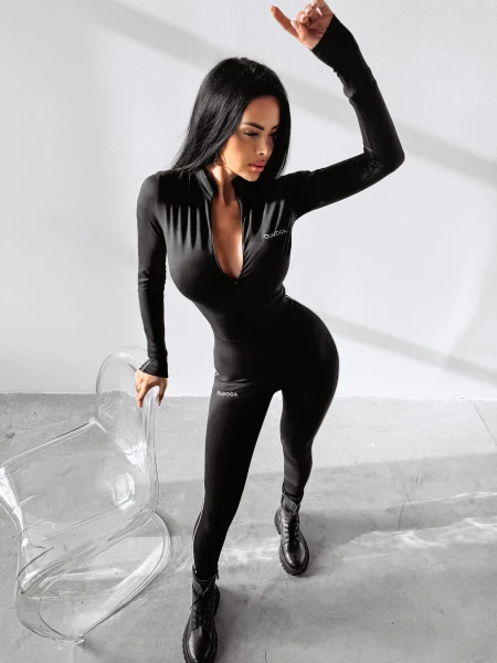 Kombinezon damski OLAVOGA STRETCHY czarny  - maWer Fashion