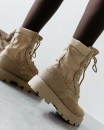 Buty damskie workery OLAVOGA HIKER 2025 beż - mawer Fashion