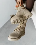 Buty damskie workery OLAVOGA HIKER 2025 beż - mawer Fashion