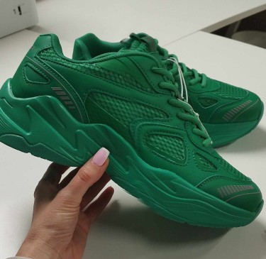 OUTLET Sneakersy buty damskie OLAVOGA RUNNER brudna zieleń - produkt niezgodny z opisem