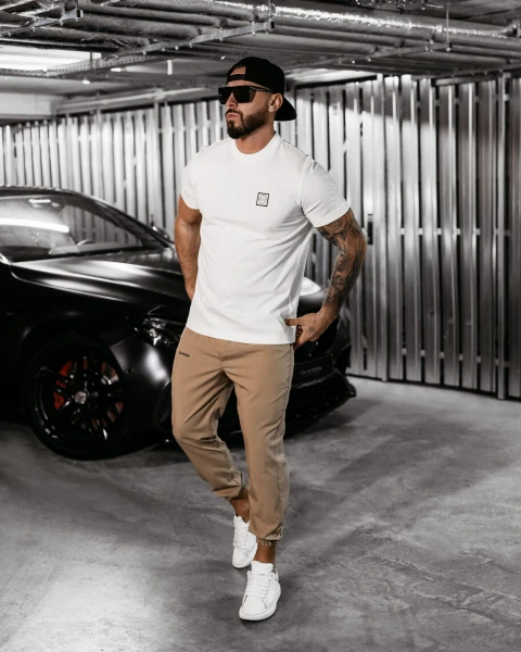 T-shirt męski OLAVOGA STONE 2025 ecru – maWer Fashion