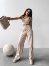 Spodnie damskie OLAVOGA BEGONIA 2025 beżowe - maWer Fashion
