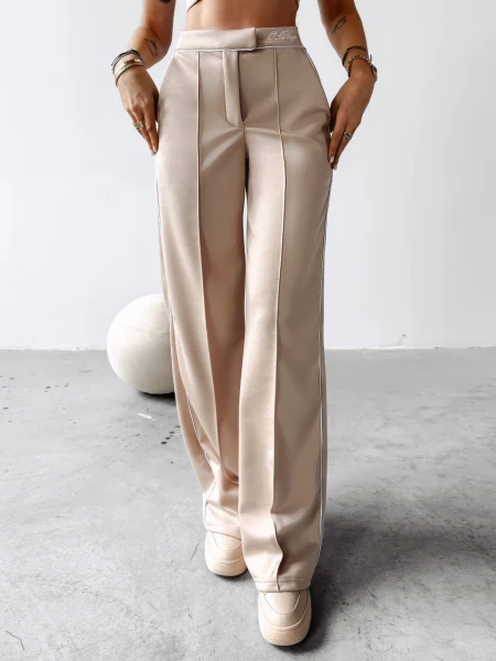 Spodnie damskie OLAVOGA BEGONIA 2025 beżowe - maWer Fashion