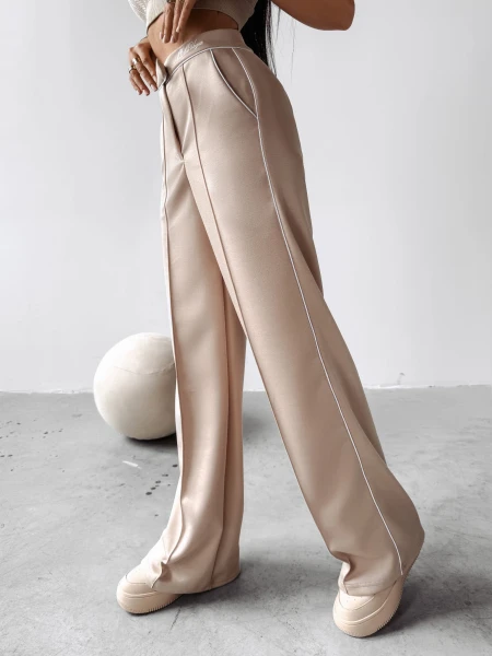 Spodnie damskie OLAVOGA BEGONIA 2025 beżowe - maWer Fashion
