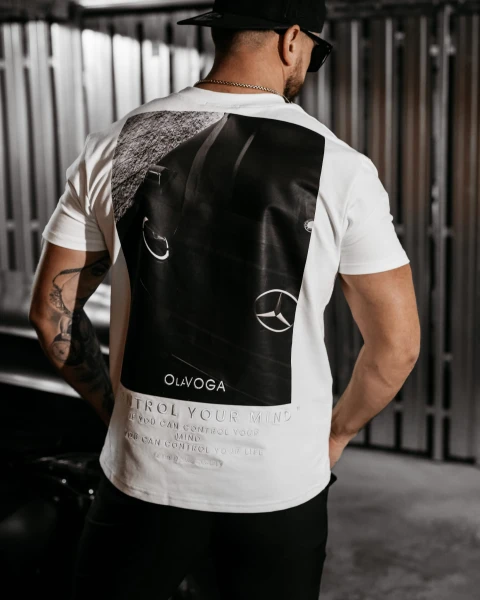 T-shirt męski OLAVOGA BERGO 2025 ecru – maWer Fashion