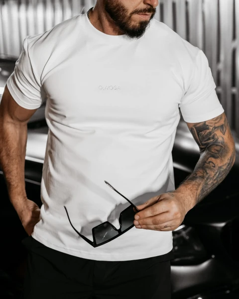 T-shirt męski OLAVOGA BERGO 2025 ecru – maWer Fashion