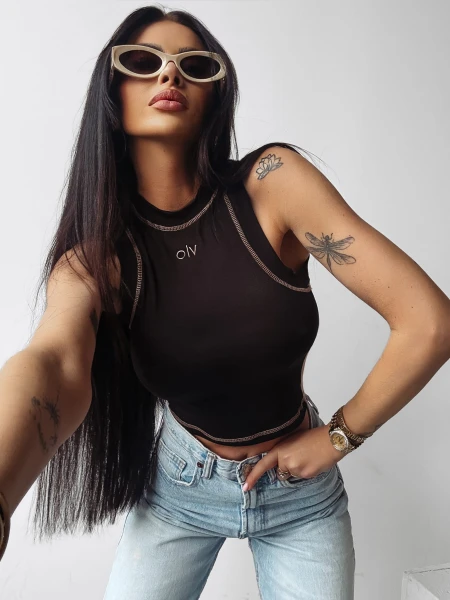Top damski OLAVOGA LYON 2025 czarny - maWer Fashion