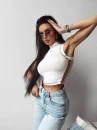 Top damski OLAVOGA LYON 2025 ecru - maWer Fashion
