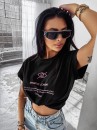 T-shirt damski OLAVOGA GLASS 2025 czarny – maWer Fashion