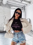 T-shirt damski OLAVOGA GLASS 2025 czarny – maWer Fashion