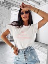 T-shirt damski OLAVOGA GLASS 2025 ecru – maWer Fashion
