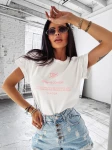 T-shirt damski OLAVOGA GLASS 2025 ecru – maWer Fashion