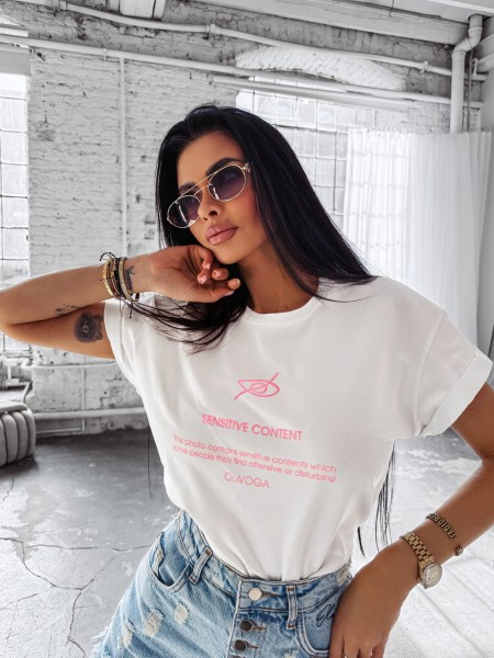 T-shirt damski OLAVOGA GLASS 2025 ecru – maWer Fashion