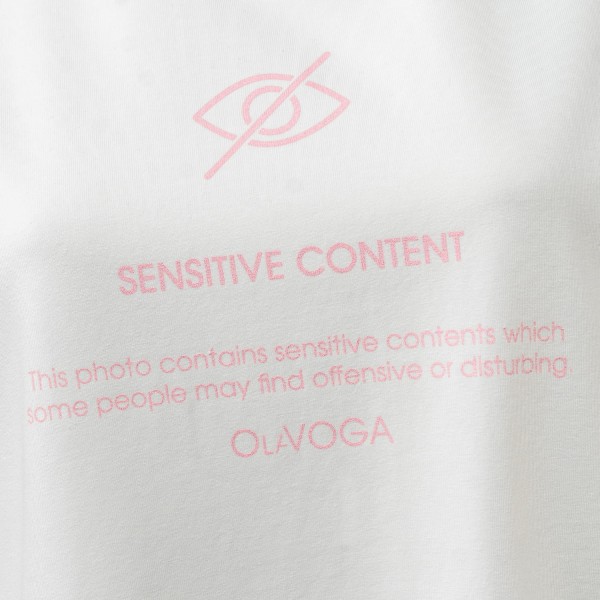 T-shirt damski OLAVOGA GLASS 2025 ecru – maWer Fashion